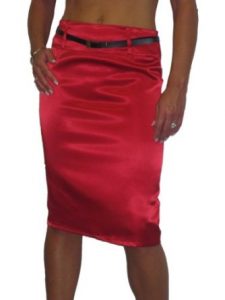 Red Satin Skirt