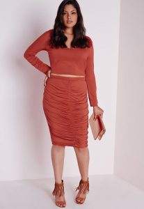 Ruched Midi Skirt