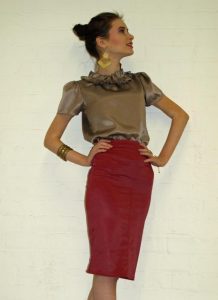 Satin Pencil Skirt