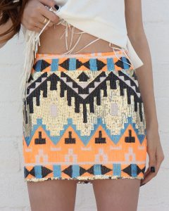 Sequin Aztec Skirt