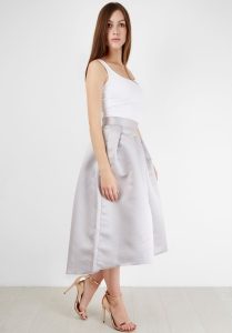 Silver Satin Skirt