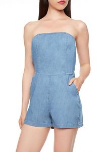 Strapless Chambray Romper