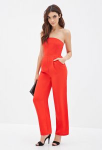 Strapless Jumpsuit Wide Leg