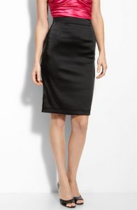 Stretch Satin Pencil Skirt