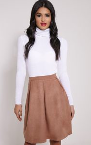 Tan Pleated Skirt