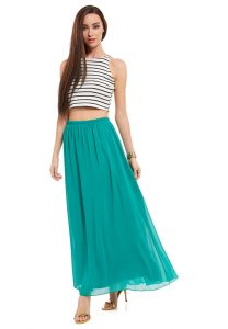 Teal Maxi Skirt