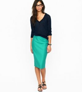 Teal Pencil Skirt