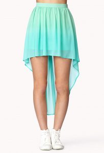 Turquoise High Low Skirt