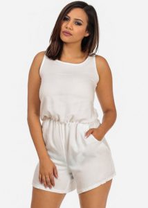 White Cotton Romper