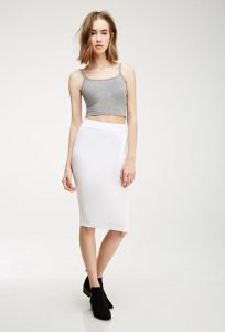 White Knit Pencil Skirt