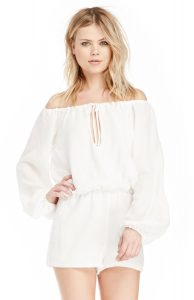 White Silk Romper