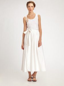 White Silk Skirt