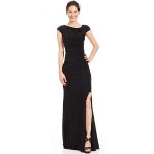 Black Cap Sleeve Gown