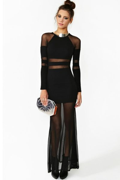 black sheer gown