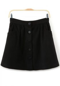 Black Wool Skirt