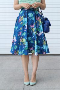 Blue Floral Skirt