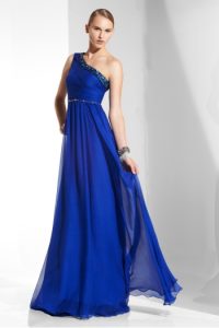 Blue One Shoulder Gown