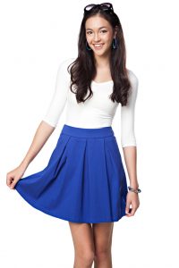 Blue Pleated Skirt