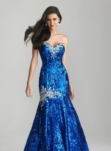 Blue Sequin Gown