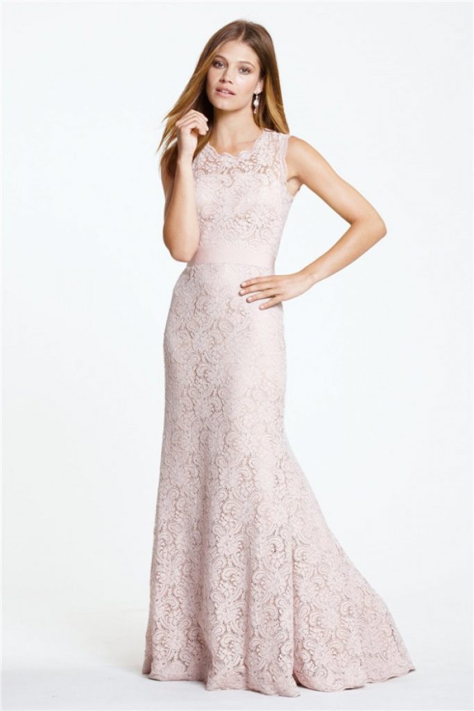 blush color evening gown