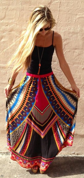 hippie skirts and dresses