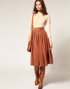 Brown Midi Skirt