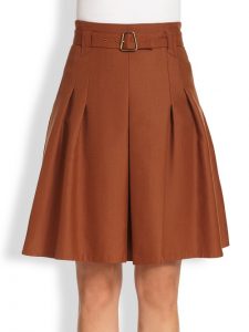 Brown Pleated Skirt