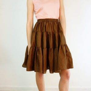 Brown Tiered Skirt