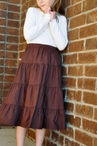 Brown Tiered Skirt