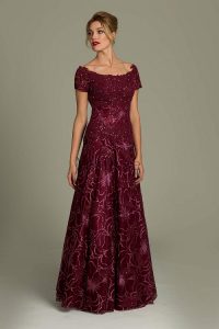 Burgundy Lace Gown