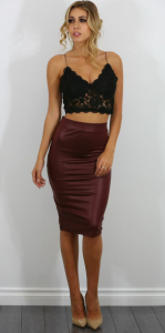 Burgundy Pencil Skirt