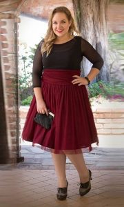 Burgundy Skirt Plus Size