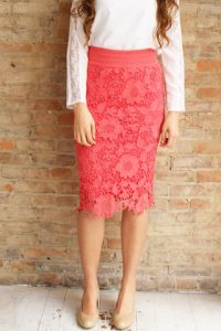 Coral Lace Skirt