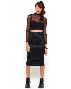 Crushed Velvet Skirt