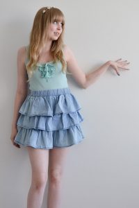 Denim Ruffle Skirt