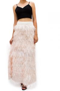 Feather Maxi Skirt