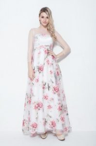 Floral Evening Gowns with Sleeves
