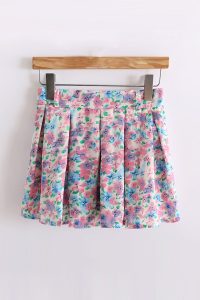 Floral Pleated Skirt