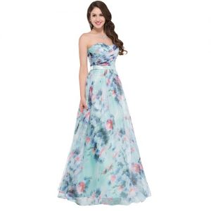 Floral Print Evening Gown