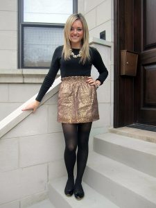 Gold Skirt Outfit