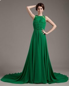 Green Chiffon Gown