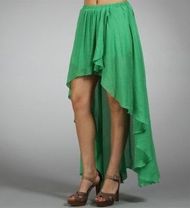 Green High Low Skirt
