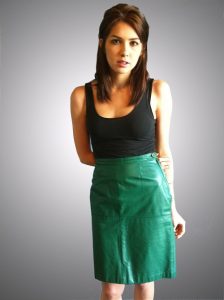 Green Leather Skirt