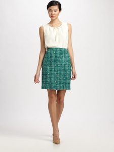 Green Tweed Skirt