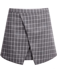 Grey Plaid Skirt