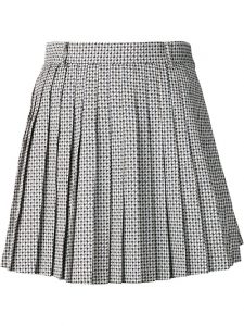 Houndstooth Pleated Skirt