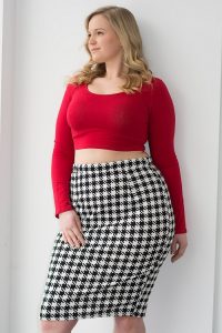 Houndstooth Skirt Plus Size