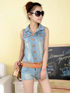 Jean Jumpsuit Shorts