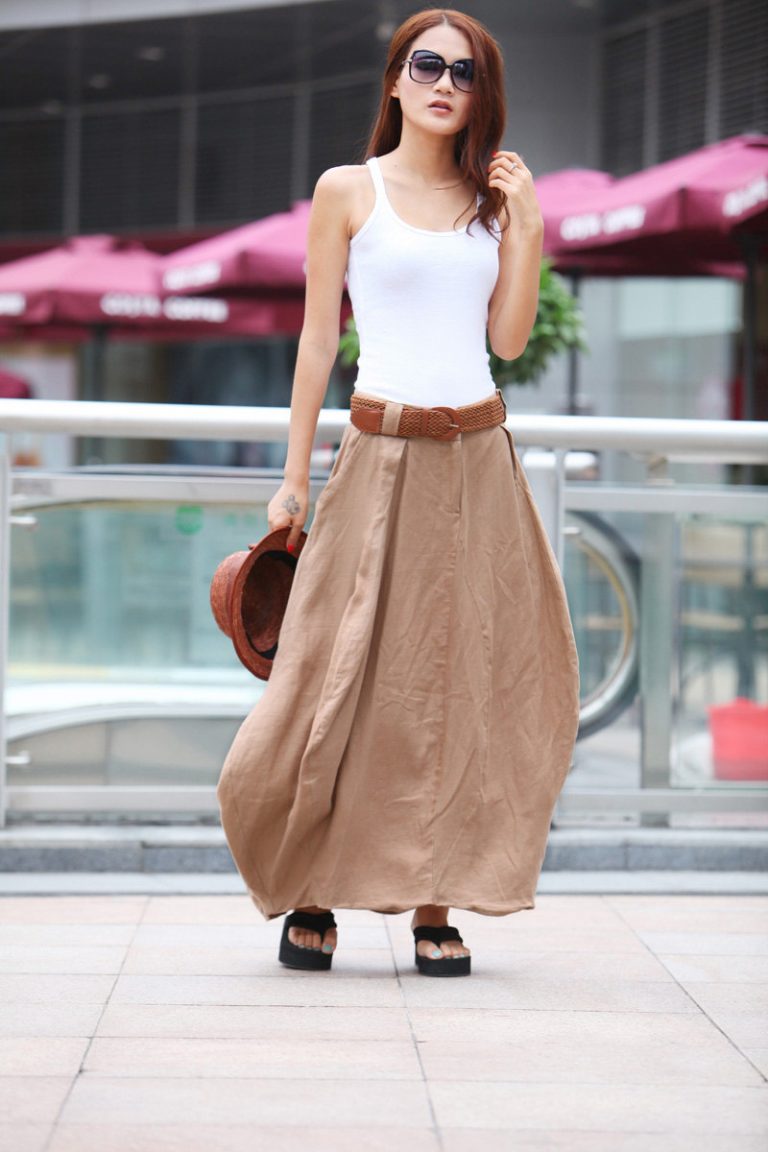 Khaki Skirt | DressedUpGirl.com