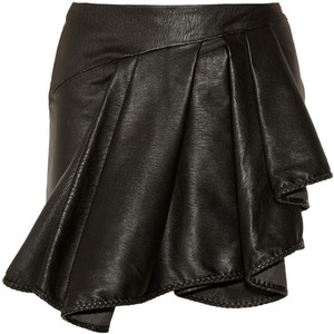Leather Ruffle Skirt